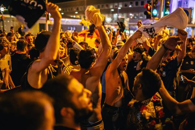 Germany v Denmark: Round of 16 - UEFA EURO 2024 DORTMUND, GERMANY - JUNE 29: Fans of Germany celebrate in front of Dortmund main station after Germany s win in the EURO 2024 round of 16 match between Germany and Denmark on June 29, 2024 in Dortmund, Germany. Germany World. Editorial use only. Please get in touch for any other usage. Copyright: x2025xAnadoluxHeshamxElsherifx