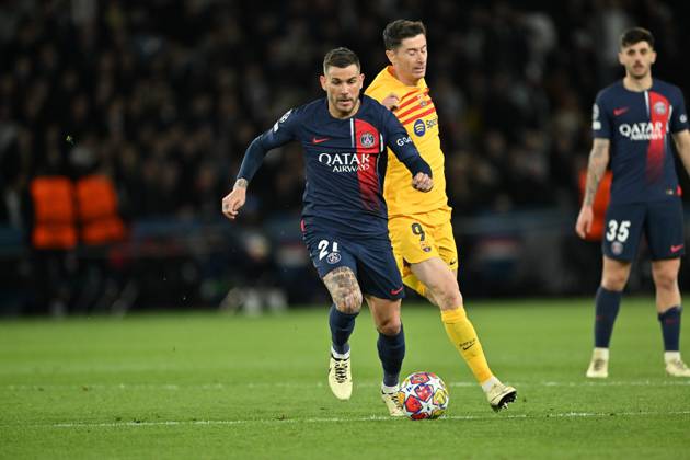 Paris Saint-Germain v Barcelona - UEFA Champions League PARIS, FRANCE - APRIL 10: Lucas Fernandez (21) of Paris Saint-Germain in action during the UEFA Champions League quarter finals first leg football match between Paris Saint-Germain and FC Barcelona at Parc des Princes in Paris, France on April 10, 2024. France World. Editorial use only. Please get in touch for any other usage. Copyright: x2025xAnadoluxMustafaxYalcınx