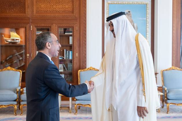 The Emir of the State of Qatar, Tamim bin Hamad Al Thani, receives the Egyptian Ambassador, Amr Kamal El-Din El-Sherbiny The Emir of the State of Qatar, Tamim bin Hamad Al Thani, receives the Egyptian Ambassador, Amr Kamal El-Din El-Sherbiny, in Doha, Qatar, on August 21, 2025. Photo by Emiri Diwan Office apaimages Doha Doha Qatar 210825_Qatar_QNA_1_00(2) Copyright: xapaimagesxQatarxNewsxAgencyx xapaimagesx
