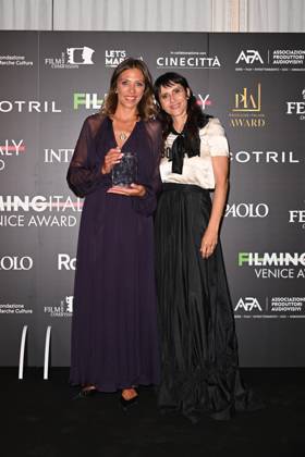 Venice, 82nd Venice International Film Festival 2025 - Evening 5 - Filming Italy Awards Ceremony. Pictured: Barbara Chichiarelli  Copyright: xManuelexMangiarotti PoolxPhotoxEventsx06x xipa-agency.netx xManuelexMangiarotti PoolxPhotoxEx IPA_Agency_IPA63793907