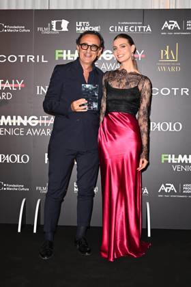 Venice, 82nd Venice International Film Festival 2025 - Evening 5 - Filming Italy Awards Ceremony. Pictured are Giovanni Esposito and Sveva Mariani.  Copyright: xManuelexMangiarotti PoolxPhotoxEventsx06x xipa-agency.netx xManuelexMangiarotti PoolxPhotoxEx IPA_Agency_IPA63793974