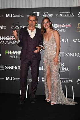 Venice, 82nd Venice International Film Festival 2025 - Evening 5 - Filming Italy Awards Ceremony. Pictured: Piero Pelù, Matilde Gioli  Copyright: xManuelexMangiarotti PoolxPhotoxEventsx06x xipa-agency.netx xManuelexMangiarotti PoolxPhotoxEx IPA_Agency_IPA63793987
