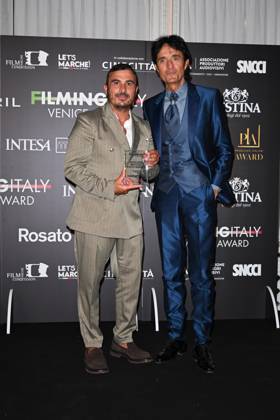 Venice, 82nd Venice International Film Festival 2025 - Evening 5 - Filming Italy Awards Ceremony. Pictured: Francesco Di Leva, Giulio Base  Copyright: xManuelexMangiarotti PoolxPhotoxEventsx06x xipa-agency.netx xManuelexMangiarotti PoolxPhotoxEx IPA_Agency_IPA63794066