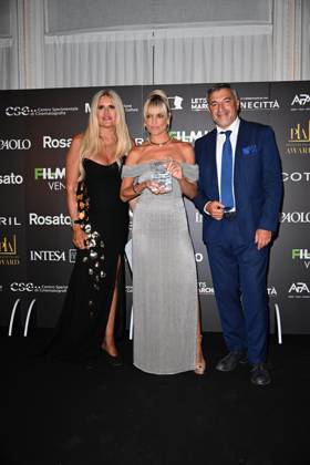 Venice, 82nd Venice International Film Festival 2025 - Evening 5 - Filming Italy Awards Ceremony. Pictured: Tiziana Rocca, Micaela Ramazzotti  Copyright: xManuelexMangiarotti PoolxPhotoxEventsx06x xipa-agency.netx xManuelexMangiarotti PoolxPhotoxEx IPA_Agency_IPA63795282