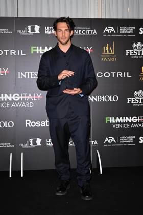 Venice, 82nd Venice International Film Festival 2025 - Evening 5 - Filming Italy Awards Ceremony. Pictured: Sebastiano Pigazzi  Copyright: xManuelexMangiarotti PoolxPhotoxEventsx06x xipa-agency.netx xManuelexMangiarotti PoolxPhotoxEx IPA_Agency_IPA63795608