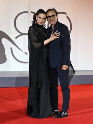 Venice, 82nd Venice International Film Festival 2025 - Evening 5 - Red Carpet Filming Italy Awards. Pictured: Susy Del Giudice, Giovanni Esposito  Copyright: xManuelexMangiarottix xipa-agency.netx xPoolxPhotoxEventsx06x IPA_Agency_IPA63795825