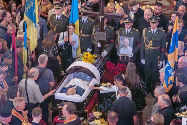 Bilder des Jahres 2025, News September 09 News Themen der Woche KW36 News Bilder des Tages Funeral Ceremony of Ukrainian MP Andriy Parubiy LVIV, UKRAINE - SEPTEMBER 02: (EDITOR S NOTE: Image depicts death People attend the funeral of Ukrainian MP Andriy Parubiy at St. George s Cathedral and Lychakiv Cemetery in Lviv, Ukraine on September 02, 2025. Andrii Parubii - the former head of Ukrainian parliament and a famous politician, one of the leaders of the Euromaidan revolution who was assasinated on August 30 in Lviv. Olena Znak Anadolu Lviv Ukraine. Editorial use only. Please get in touch for any other usage.  Copyright: x2025xAnadoluxOlenaxZnakx