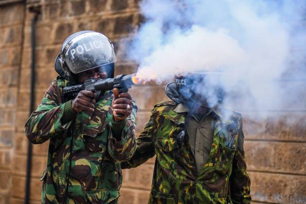Demonstration against high cost of living in Kenyan capital Nairobi NAIROBI, KENYA - JULY 19: Police intervene people, take part in a demonstration held against the rising the cost of living, with tear gas in Nairobi, Kenya on July 19, 2023. Nayrobi Kenya. Editorial use only. Please get in touch for any other usage.  Copyright: x2025xAnadoluxGeraldxAndersonx