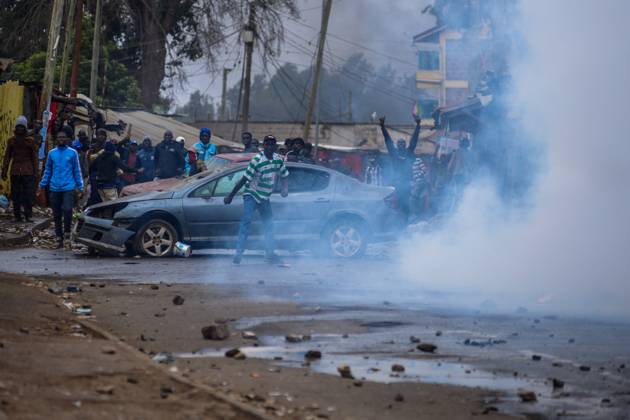 Demonstration against high cost of living in Kenyan capital Nairobi NAIROBI, KENYA - JULY 19: People take part in a demonstration held against the rising cost of living, in Nairobi, Kenya on July 19, 2023. Police used tear gas against the demonstrators. Nayrobi Kenya. Editorial use only. Please get in touch for any other usage.  Copyright: x2025xAnadoluxGeraldxAndersonx