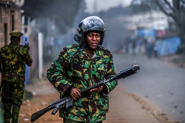 Demonstration against high cost of living in Kenyan capital Nairobi NAIROBI, KENYA - JULY 19: A Kenyan police is seen as they intervene people, take part in a demonstration held against the rising the cost of living, with tear gas in Nairobi, Kenya on July 19, 2023. Nayrobi Kenya. Editorial use only. Please get in touch for any other usage.  Copyright: x2025xAnadoluxGeraldxAndersonx