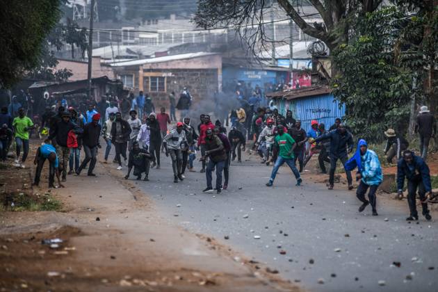 Demonstration against high cost of living in Kenyan capital Nairobi NAIROBI, KENYA - JULY 19: People take part in a demonstration held against the rising cost of living, in Nairobi, Kenya on July 19, 2023. Police used tear gas against the demonstrators. Nayrobi Kenya. Editorial use only. Please get in touch for any other usage.  Copyright: x2025xAnadoluxGeraldxAndersonx