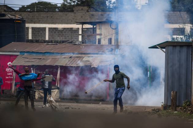 Demonstration against high cost of living in Kenyan capital Nairobi NAIROBI, KENYA - JULY 19: People take part in a demonstration held against the rising cost of living, in Nairobi, Kenya on July 19, 2023. Police used tear gas against the demonstrators. Nayrobi Kenya. Editorial use only. Please get in touch for any other usage.  Copyright: x2025xAnadoluxGeraldxAndersonx