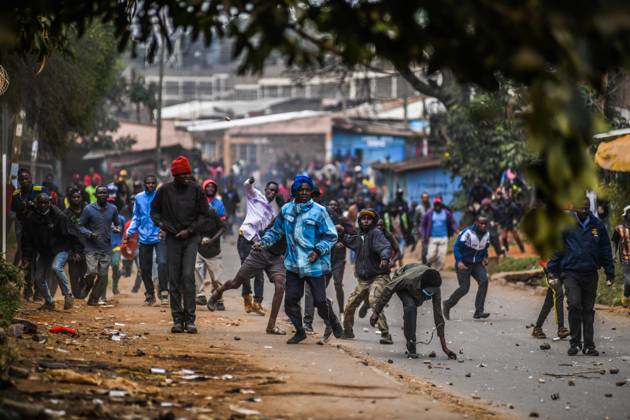 Demonstration against high cost of living in Kenyan capital Nairobi NAIROBI, KENYA - JULY 19: People take part in a demonstration held against the rising cost of living, in Nairobi, Kenya on July 19, 2023. Police used tear gas against the demonstrators. Nayrobi Kenya. Editorial use only. Please get in touch for any other usage.  Copyright: x2025xAnadoluxGeraldxAndersonx