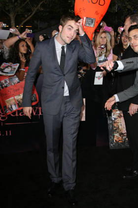 Robert Pattinson The Twilight Saga: Breaking Dawn - Part 1 World Premiere held at Nokia Theatre L.A. Live Los Angeles, California - 14.11.11, Los Angeles, California, United States Adriana M. Bar 3610564