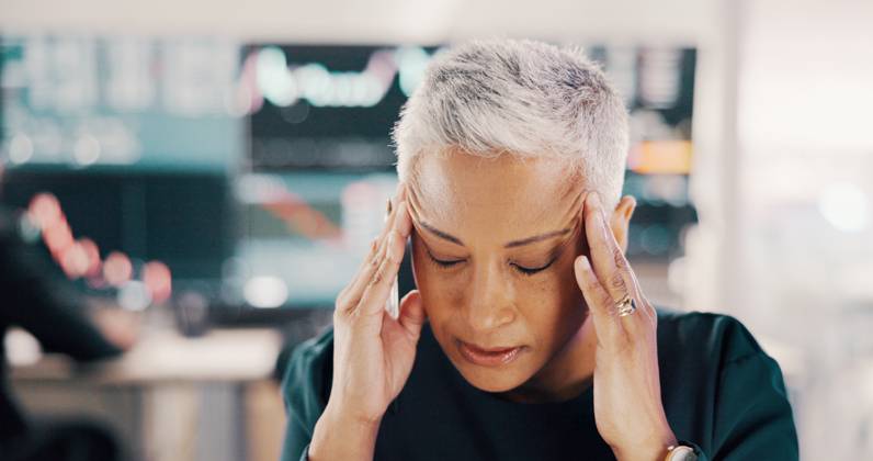 Business, headache and woman in office, stress and overworked with inflation, pain and burnout. Mature person, investment banker or employee in workplace, migraine and pressure with tension or strain Business, headache and woman in office, stress and overworked with inflation, pain and burnout. Mature person, investment banker or employee in workplace, migraine and pressure with tension or strain., model released, , property released, , 95581814.jpg RECORD DATE NOT STATED
