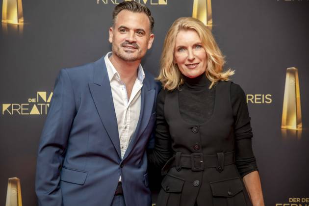 abb Filmproduzent Christoph Pellander Degeto und Schauspielerin Maria Furtwaengler zu Gast auf dem roten Teppich bei der Nacht der Kreativen - Der Deutsche Fernsehpreis 2025 in der Flora am 09.09.2025 in Koeln NRW Deutschland