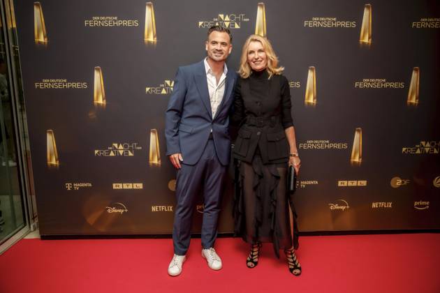 abb Filmproduzent Christoph Pellander Degeto und Schauspielerin Maria Furtwaengler zu Gast auf dem roten Teppich bei der Nacht der Kreativen - Der Deutsche Fernsehpreis 2025 in der Flora am 09.09.2025 in Koeln NRW Deutschland