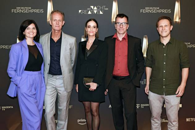 Doris Müller, Max Uthoff, Maike Kühl, Dietrich Krauss und Cornelius Oettle bei der Verleihung des Deutschen Fernsehpreises 2025 - Die Nacht der Kreativen in der Flora. Köln, 09.09.2025