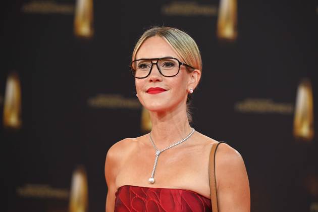 Wolke HEGENBART, Schauspielerin, Roter Teppich, Red Carpet Show, Ankunft, arrival, Verleihung des Deutschen Fernsehpreises, Der Deutsche Fernsehpreis 2025, Deutscher Fernsehpreis 2025 in den MMC Studios Koeln, am 10.09.2025.