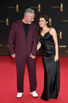 Otto Steiner und Natalia Avelon bei der Verleihung des Deutschen Fernsehpreises 2025 in den MMC Studios. Köln, 10.09.2025