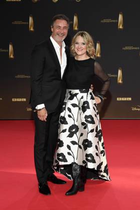Marco Schreyl und Lisa Feller bei der Verleihung des Deutschen Fernsehpreises 2025 in den MMC Studios. Köln, 10.09.2025