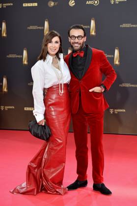 Judith Williams und Alexander-Klaus Stecher bei der Ankunft zu der Verleihung des Deutschen Fernsehpreis in den MMC Studios in Koeln am 10.09.2025