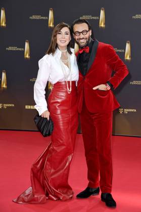 Judith Williams und Alexander-Klaus Stecher bei der Ankunft zu der Verleihung des Deutschen Fernsehpreis in den MMC Studios in Koeln am 10.09.2025
