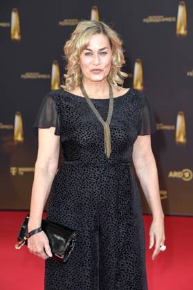 Gesine Cukrowski bei der Ankunft zu der Verleihung des Deutschen Fernsehpreis in den MMC Studios in Koeln am 10.09.2025