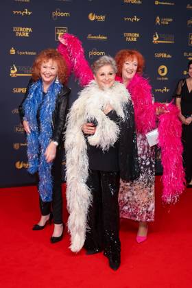 Award - Goldene Henne 2025 - Marie Rimmer, Dagmar Frederic und Dagmar Gelbke bei der Goldenen Henne 2025 in der Messe Leipzig am 12.09.2025. Copyright: xEventpressxKochanx