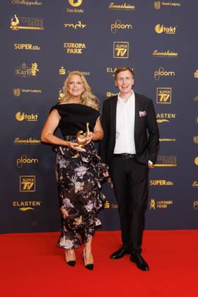 Award - Goldene Henne 2025 - Barbara Schöneberger und Till Reiners bei der Goldenen Henne 2025 in der Messe Leipzig am 12.09.2025. Copyright: xEventpressxKochanx