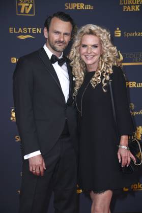 Victoria Herrmann mit Ehemann David Böthig bei der 31. Verleihung der Goldenen Henne 2025 in der Leipziger Messe. Leipzig, 12.09.2025