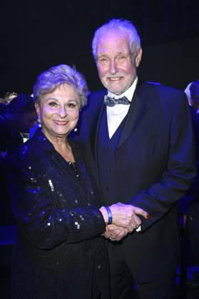 Dagmar Frederic mit Ehemann Klaus Lenk bei der 31. Verleihung der Goldenen Henne 2025 in der Leipziger Messe. Leipzig, 12.09.2025