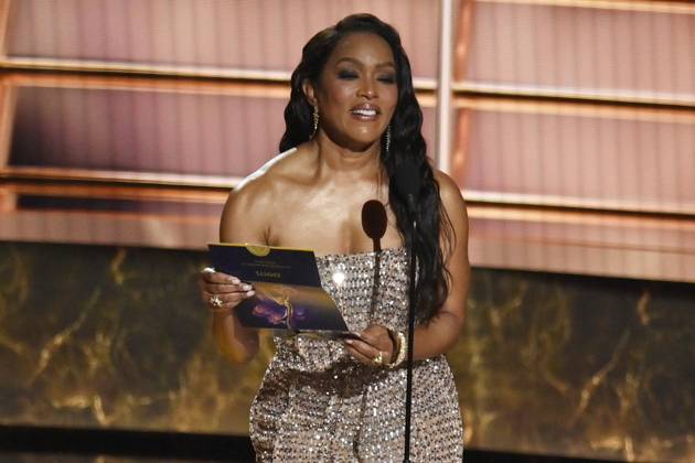 Angela Bassett speaks onstage at the 77th annual Primetime Emmy Awards at the Peacock Theater in Los Angeles on Sunday, September 14, 2025.  LAP202509142038 JIMxRUYMEN