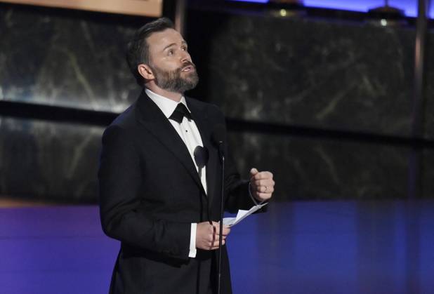 Philip Barantini accepts the Outstanding Directing for a Limited or Anthology Series or Movie award for Adolescence onstage at the 77th annual Primetime Emmy Awards at the Peacock Theater in Los Angeles on Sunday, September 14, 2025.  LAP202509148041 JIMxRUYMEN