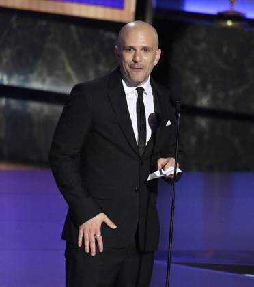 Adam Randall accepts the Outstanding Directing for a Drama Series award for Slow Horses onstage at the 77th annual Primetime Emmy Awards at the Peacock Theater in Los Angeles on Sunday, September 14, 2025.  LAP2025091480481 JIMxRUYMEN