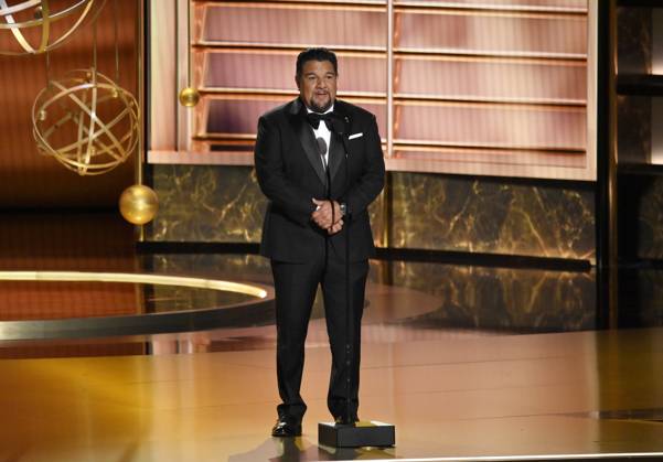 Cris Abrego, Chairman of the Television Academy, speaks onstage at the 77th annual Primetime Emmy Awards at the Peacock Theater in Los Angeles on Sunday, September 14, 2025.  LAP202509142224 JIMxRUYMEN