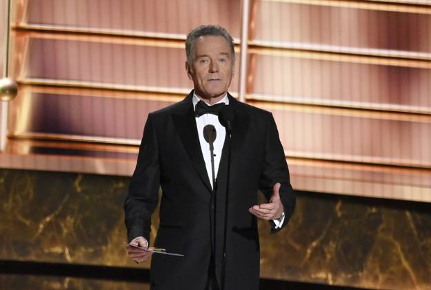 Bryan Cranston speaks at the 77th annual Primetime Emmy Awards at the Peacock Theater in Los Angeles on Sunday, September 14, 2025.  LAP202509143074 JIMxRUYMEN