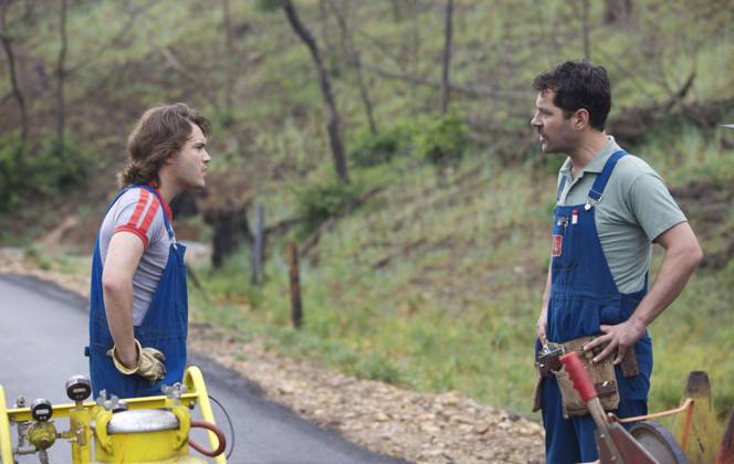 Archival Movie Set Stills June 15, 2013 - No Merchandising. Editorial Use Only. No Book Cover Usage....Emile Hirsch, Paul Rudd..Prince Avalanche - 2013. Copyright: xEntertainmentxPicturesx