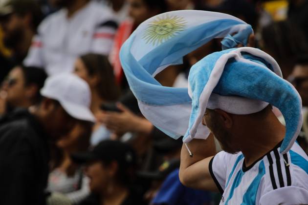 Argentina v France: Final - FIFA World Cup Qatar 2022 BOGOTA, COLOMBIA - DECEMBER 18: Fans supporting Argentina, and France gather to follow the FIFA World Cup 2022 Final at Nemesio Camacho El Campin Stadium in Bogota, Colombia on December 18, 2022. Colombia World. Editorial use only. Please get in touch for any other usage. Copyright: x2025xAnadoluxJuanchoxTorresx
