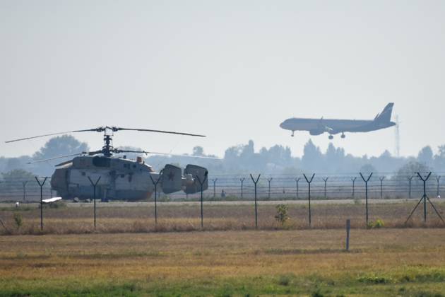 RUSSIA, KRASNODAR - SEPTEMBER 17, 2025: An Aeroflot flight arrives from Moscow at Krasnodar International Airport. Operations resumed on 11 September 2025, it is the first civil flight to land here since 2022 Krasnodar Russia  - ZUMAt113 20250917_zaa_t113_109 Copyright: xRomanxSokolovx
