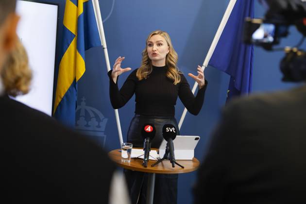 STOCKHOLM, SWEDEN 20250918 Minister of Energy and Business Affairs Ebba Busch KD , comments on the state of the energy talks, on Thursday STOCKHOLM SWEDEN x12038x Copyright: xNicklasxThegerström TTx EBBA BUSCH OM ENERGISAMTALEN KL1gT7GHpjA