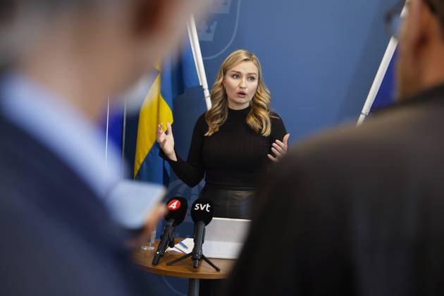 STOCKHOLM, SWEDEN 20250918 Minister of Energy and Business Affairs Ebba Busch KD , comments on the state of the energy talks, on Thursday STOCKHOLM SWEDEN x12038x Copyright: xNicklasxThegerström TTx EBBA BUSCH OM ENERGISAMTALEN IU4ggKw4Xxk