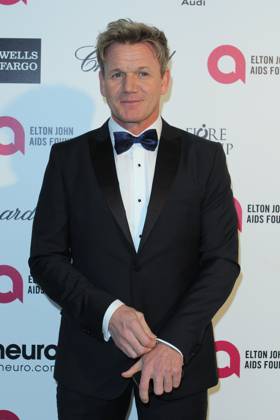 Gordon James Ramsay OBE British Chef November 8, 1966 - Feb. 22, 2015 - Los Angeles, California, U.S. - Gordon Ramsey attends Elton John AIDS Foundation Academy Awards Party at The City of West Hollywood Park in West Hollywood on Feb. 22nd, 2015. California. USA. Copyright: xTLeopoldx