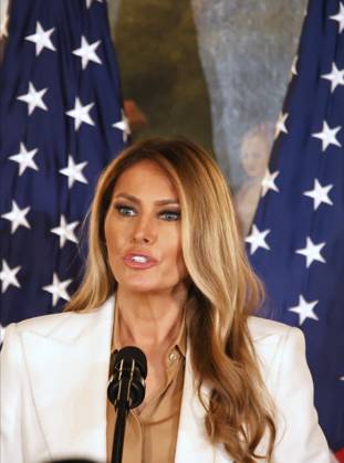First Lady Melania Trump speaks during an event tittle Forms Fostering the Future Together: A Global Coalition First Lady of the United States Melania Trump speaks during an event titled Ways to Foster the Future Together: A Global Coalition at the Plaza Hotel in Manhattan, United States, on September 23, 2025. The event takes place in parallel with the United Nations General Assembly in New York, United States, on September 23, 2025. NEW YORK United States Copyright: xDeccioxSerranox originalFilename: serrano-notitle250923_np3lf