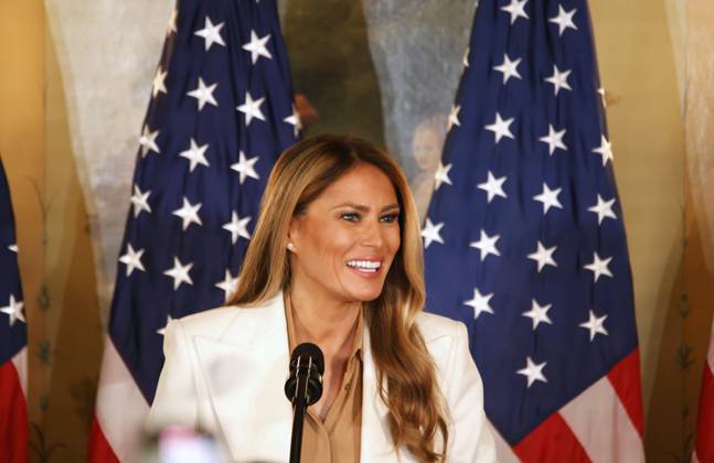 First Lady Melania Trump speaks during an event tittle Forms Fostering the Future Together: A Global Coalition First Lady of the United States Melania Trump speaks during an event titled Ways to Foster the Future Together: A Global Coalition at the Plaza Hotel in Manhattan, United States, on September 23, 2025. The event takes place in parallel with the United Nations General Assembly in New York, United States, on September 23, 2025. NEW YORK United States Copyright: xDeccioxSerranox originalFilename: serrano-notitle250923_npAOW