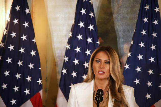 First Lady Melania Trump speaks during an event tittle Forms Fostering the Future Together: A Global Coalition First Lady of the United States Melania Trump speaks during an event titled Ways to Foster the Future Together: A Global Coalition at the Plaza Hotel in Manhattan, United States, on September 23, 2025. The event takes place in parallel with the United Nations General Assembly in New York, United States, on September 23, 2025. NEW YORK United States Copyright: xDeccioxSerranox originalFilename: serrano-notitle250923_npwV3