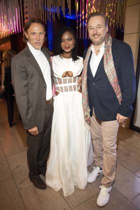 Bernhard Bettermann, Victoire Laly und Stephan Grossmann bei der Verleihung des Deutschen Schauspielpreises 2025 im Hotel Pullman Berlin Schweizerhof. Berlin, 09.10.2025