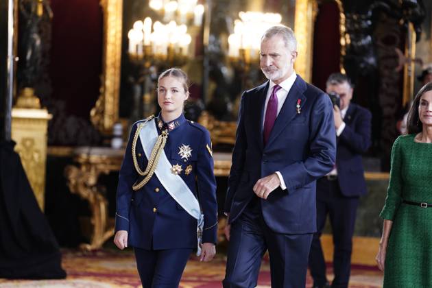 The King and Queen, the Princess of Asturias and the Infanta Sofia preside over a reception at the Royal Palace for the National Holiday King Felipe and Princess Leonor during the reception on the occasion of the National Holiday, at the Royal Palace, on October 12, 2025, in Madrid Spain The event is presided over by the King and Queen of Spain, the Princess of Asturias and the Infanta Sofia after the solemn act of homage to the National Flag and the military parade held at the Plaza de Canovas del Castillo, the Princess of Asturias and the Infanta Sofia after the solemn act of homage to the National Flag and the military parade held in the Plaza de Cánovas del Castillo The commemoration of the National Holiday aims to solemnly recall mome Copyright: xA.xPÃ rezxMecax 7022213