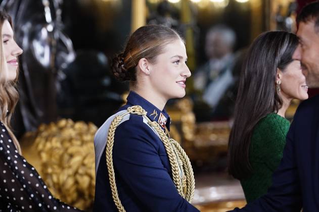 The King and Queen, the Princess of Asturias and the Infanta Sofia preside over a reception at the Royal Palace for the National Holiday Princess Leonor during the reception on the occasion of the National Holiday, at the Royal Palace, on October 12, 2025, in Madrid Spain The event is presided over by the King and Queen, the Princess of Asturias and the Infanta Sofia after the solemn act of homage to the National Flag and the military parade held in the Plaza de Cánovas del Castillo The commemoration of the National Holiday aims to solemnly recall moments of collective history that are part of the common historical, cultural and social heritage, assumed as such by the vast majority of citizens 12 OCTOBER 2025 RECEPTION ROYAL PALACE DAY OF Copyright: xA.xPÃ rezxMecax 7023082
