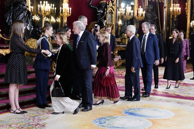 The King and Queen, the Princess of Asturias and the Infanta Sofia preside over a reception at the Royal Palace for the National Day of the National Holiday King Felipe and Queen Letizia, Princess Leonor and the Infanta during the reception on the occasion of the National Holiday, at the Royal Palace, on October 12, 2025, in Madrid Spain The event is presided over by the King and Queen, the Princess of Asturias and the Infanta Sofia after the solemn act of homage to the National Flag and the military parade held in the Plaza de Canovas del Castillo The purpose of the commemoration of the National Holiday is to solemnly remember moments of collective history that are part of the common historical, cultural and social heritage, assumed as su Copyright: xA.xPÃ rezxMecax 7023100